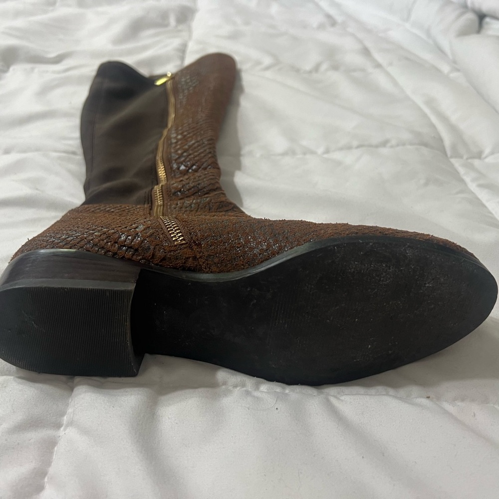 Michael Kors Brown Over the Knee Reptile Boots - Picture 5 of 6
